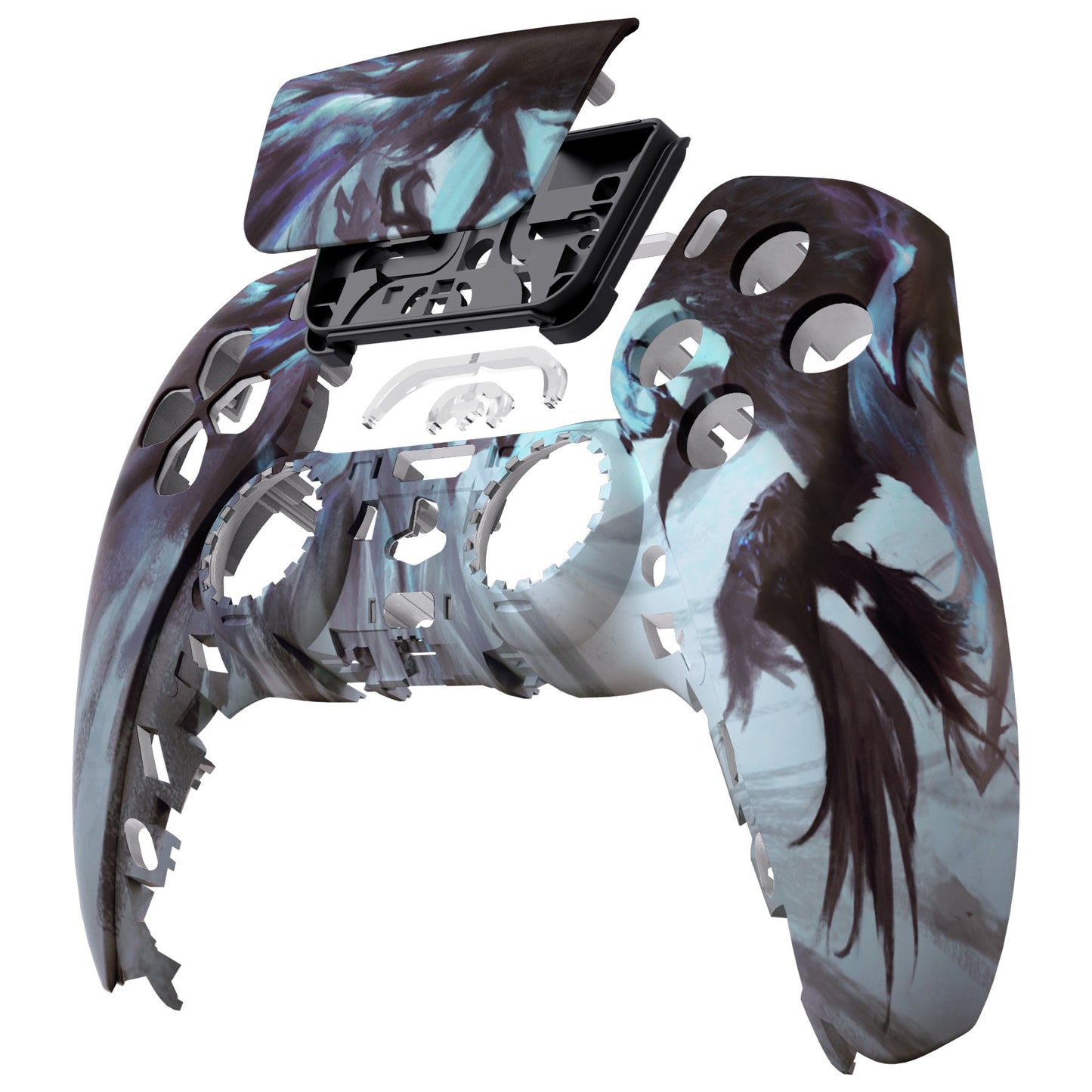 eXtremeRate Retail Dragon Whisper Front Housing Shell Compatible with ps5 Controller BDM-010 BDM-020 BDM-030, DIY Replacement Shell Custom Touch Pad Cover Compatible with ps5 Controller - ZPFR008G3