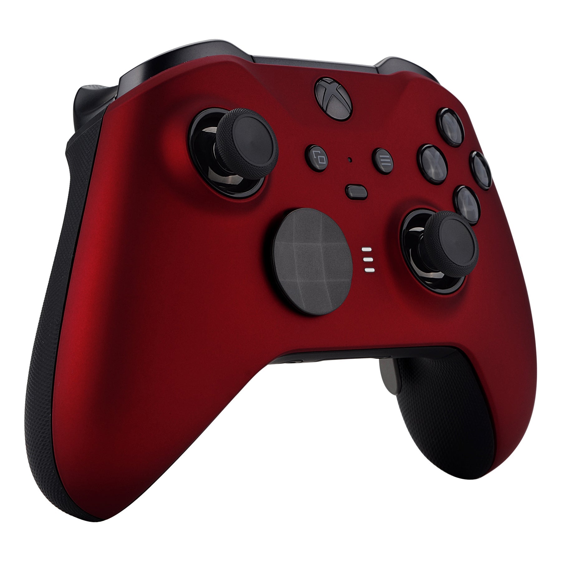 eXtremeRate Retail Scarlet Red Soft Touch Grip Faceplate Cover, Front Housing Shell Case Replacement Kit for Xbox One Elite Series 2 Controller (Model 1797 and Core Model 1797) - Thumbstick Accent Rings Included - ELP303