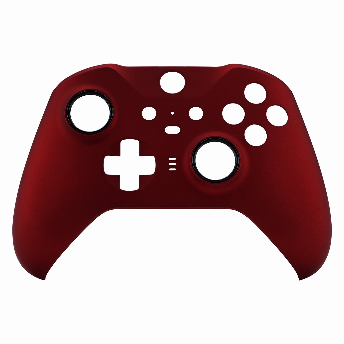 eXtremeRate Retail Scarlet Red Soft Touch Grip Faceplate Cover, Front Housing Shell Case Replacement Kit for Xbox One Elite Series 2 Controller (Model 1797 and Core Model 1797) - Thumbstick Accent Rings Included - ELP303