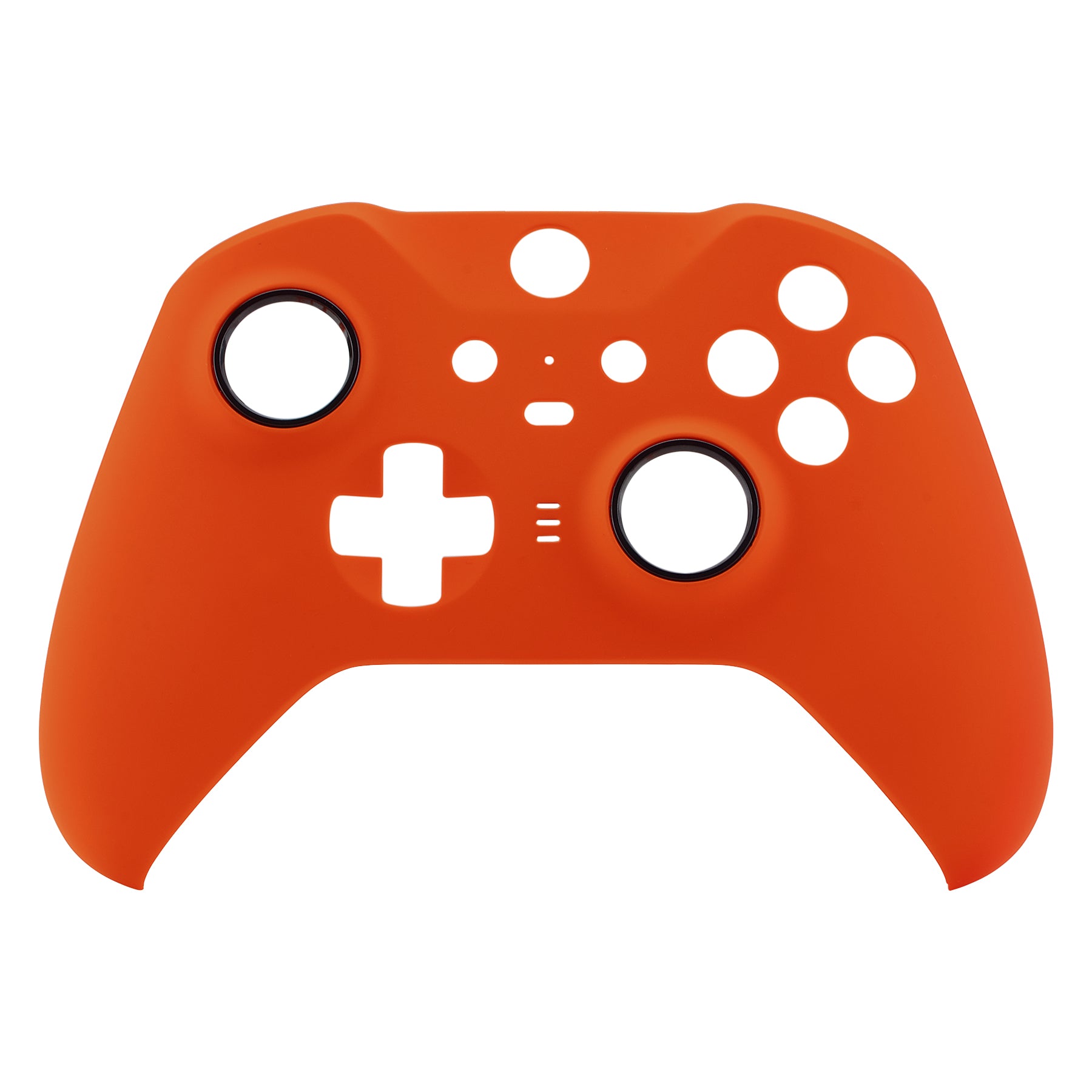 eXtremeRate Retail Orange Soft Touch Grip Faceplate Cover, Front Housing Shell Case Replacement Kit for Xbox One Elite Series 2 Controller (Model 1797 and Core Model 1797) - Thumbstick Accent Rings Included - ELP304