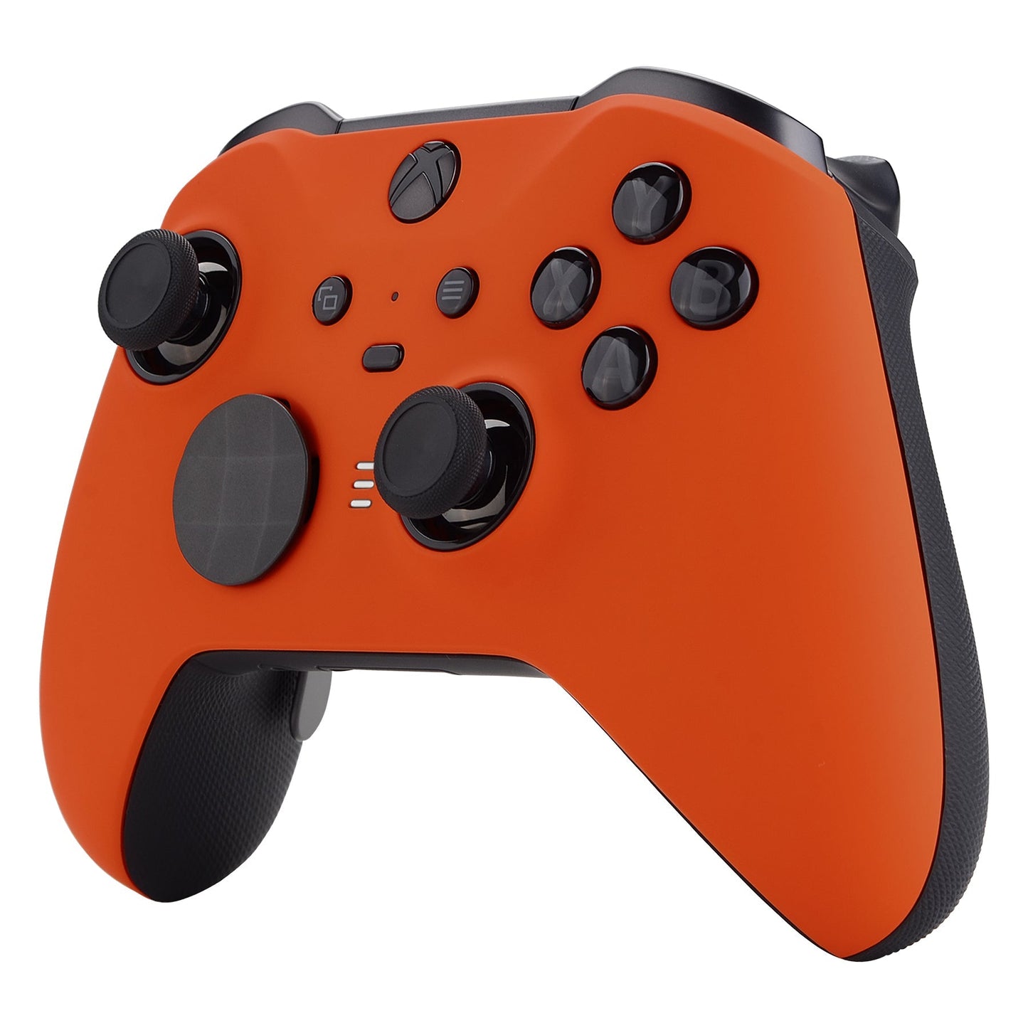 eXtremeRate Retail Orange Soft Touch Grip Faceplate Cover, Front Housing Shell Case Replacement Kit for Xbox One Elite Series 2 Controller (Model 1797 and Core Model 1797) - Thumbstick Accent Rings Included - ELP304