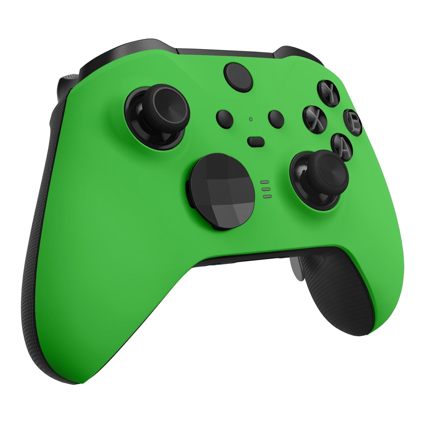 eXtremeRate Retail Green Soft Touch Grip Faceplate Cover, Front Housing Shell Case Replacement Kit for Xbox One Elite Series 2 Controller (Model 1797 and Core Model 1797) - Thumbstick Accent Rings Included - ELP306