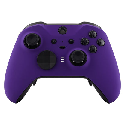 eXtremeRate Retail Purple Soft Touch Grip Faceplate Cover, Front Housing Shell Case Replacement Kit for Xbox One Elite Series 2 Controller (Model 1797 and Core Model 1797) - Thumbstick Accent Rings Included - ELP307