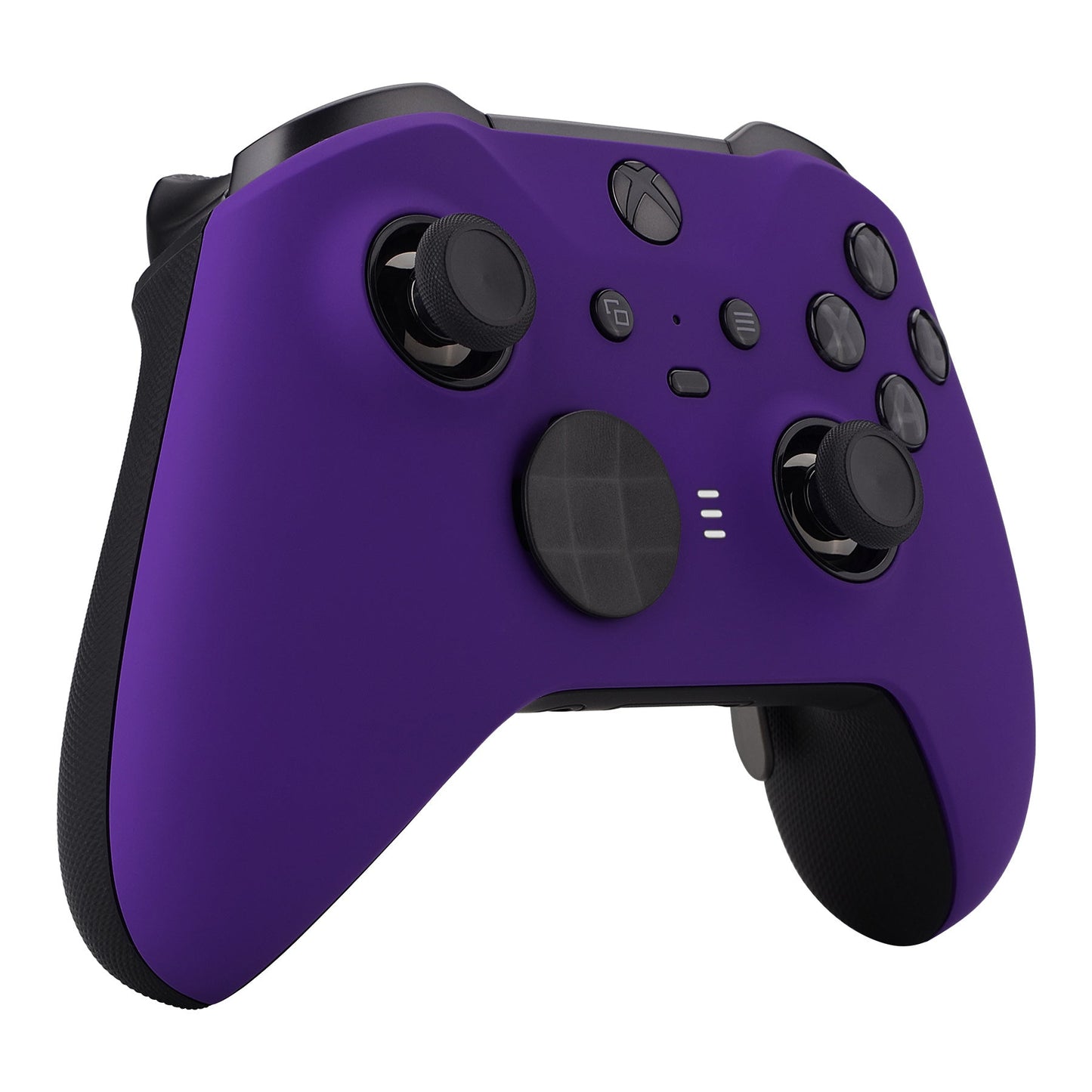 eXtremeRate Retail Purple Soft Touch Grip Faceplate Cover, Front Housing Shell Case Replacement Kit for Xbox One Elite Series 2 Controller (Model 1797 and Core Model 1797) - Thumbstick Accent Rings Included - ELP307