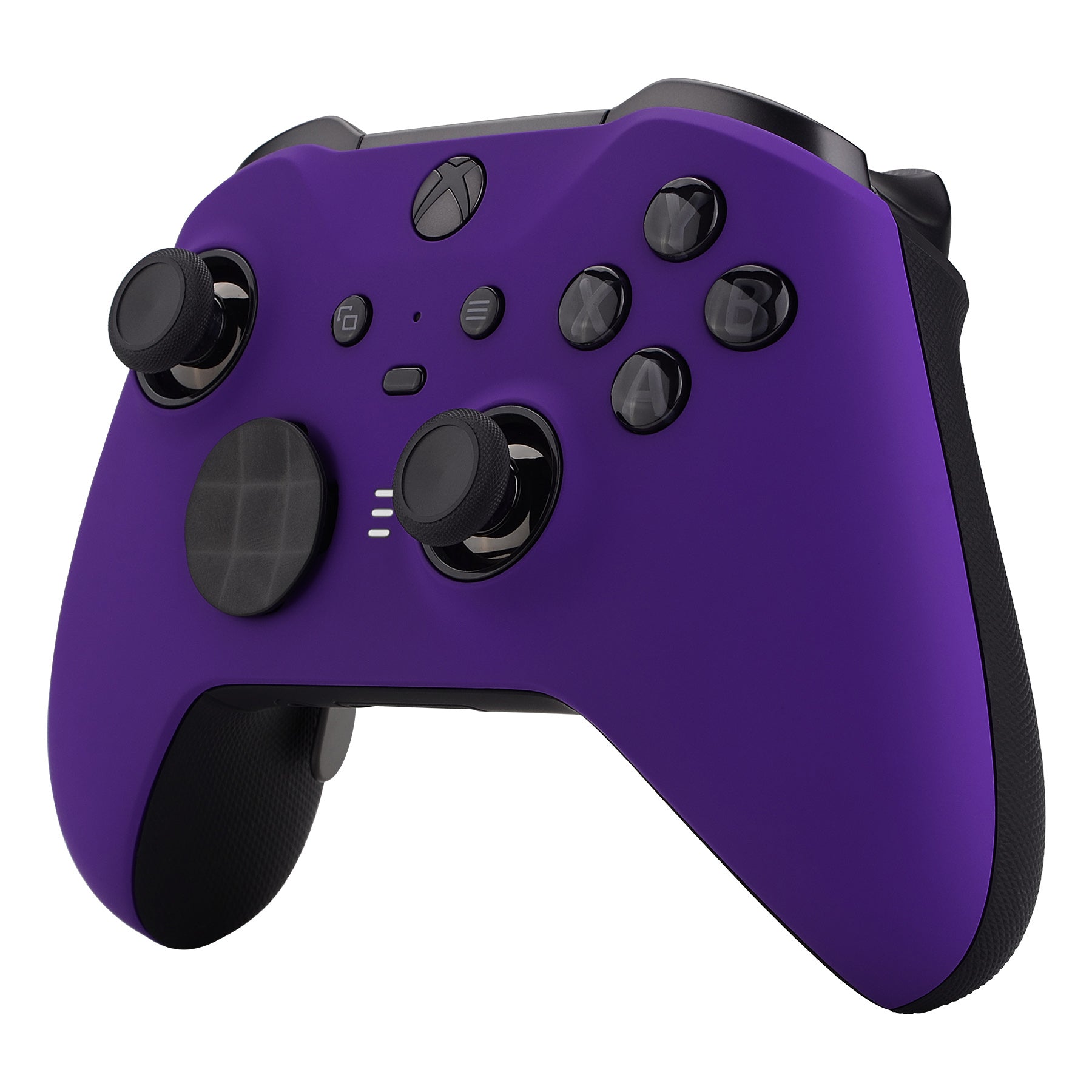 eXtremeRate Retail Purple Soft Touch Grip Faceplate Cover, Front Housing Shell Case Replacement Kit for Xbox One Elite Series 2 Controller (Model 1797 and Core Model 1797) - Thumbstick Accent Rings Included - ELP307