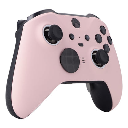 eXtremeRate Retail Cherry Blossoms Pink Soft Touch Grip Faceplate Cover, Front Housing Shell Case Replacement Kit for Xbox One Elite Series 2 Controller (Model 1797 and Core Model 1797) - Thumbstick Accent Rings Included - ELP312