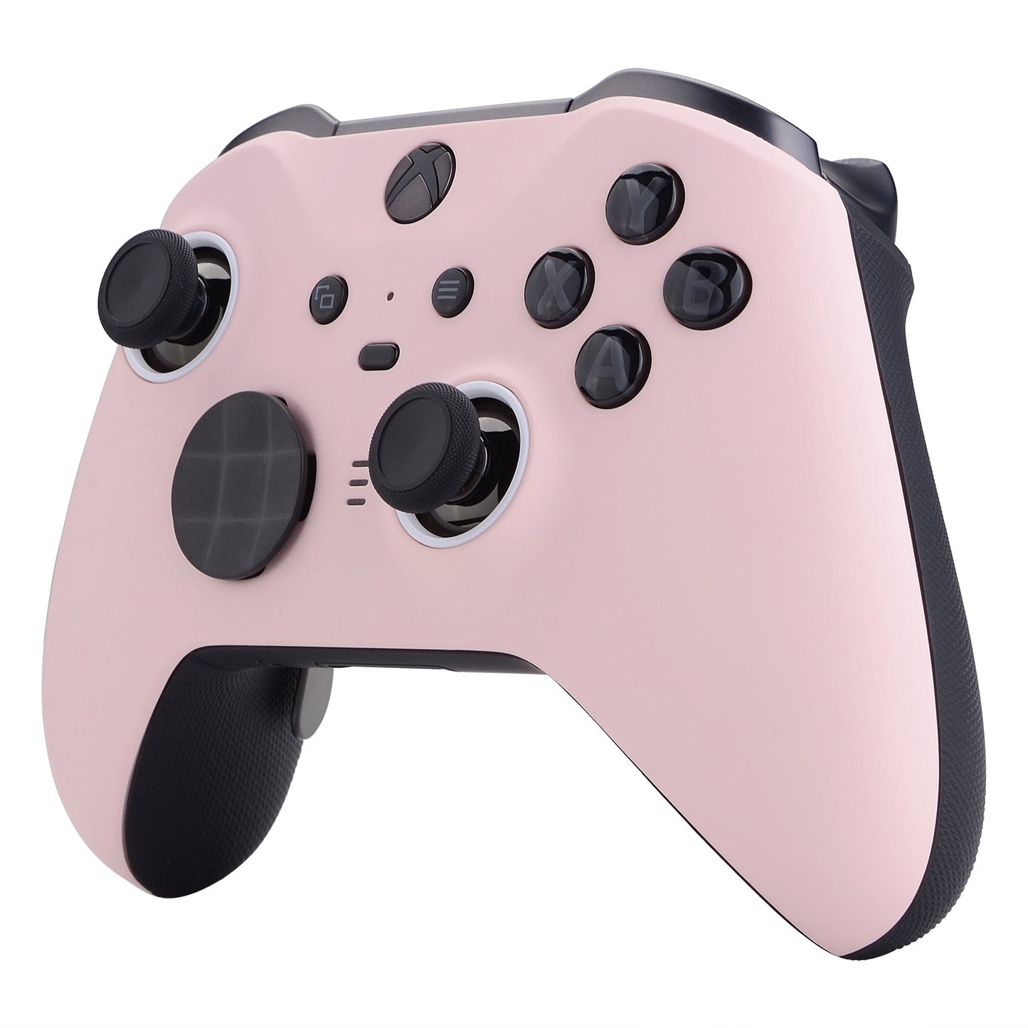 eXtremeRate Retail Cherry Blossoms Pink Soft Touch Grip Faceplate Cover, Front Housing Shell Case Replacement Kit for Xbox One Elite Series 2 Controller (Model 1797 and Core Model 1797) - Thumbstick Accent Rings Included - ELP312