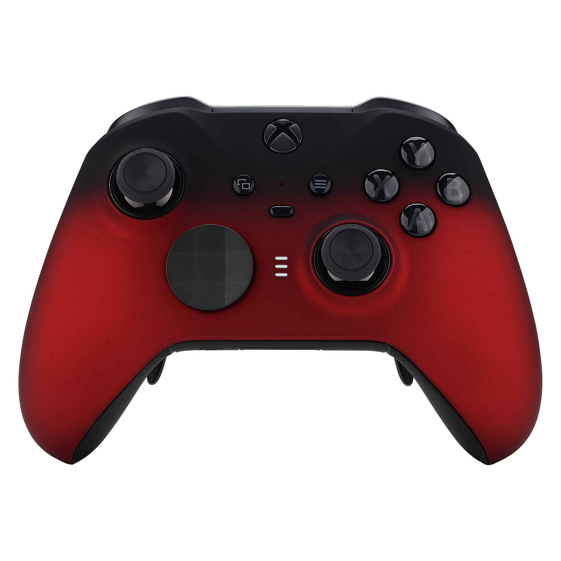 eXtremeRate Retail Shadow Scarlet Red Soft Touch Grip Faceplate Cover, Front Housing Shell Case Replacement Kit for Xbox One Elite Series 2 Controller (Model 1797 and Core Model 1797) - Thumbstick Accent Rings Included - ELP319