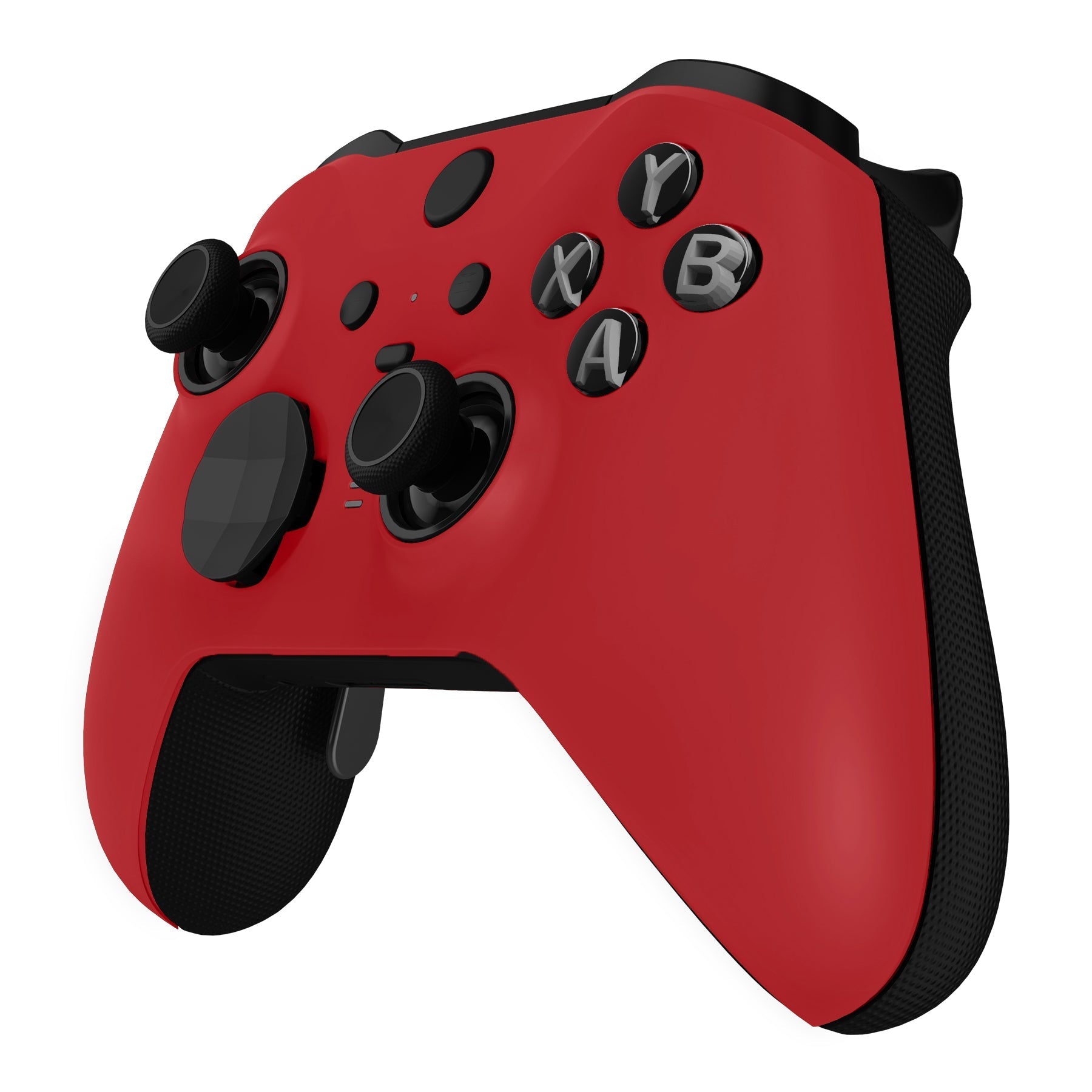 eXtremeRate Retail Passion Red Soft Touch Grip Faceplate Cover, Front Housing Shell Case Replacement Kit for Xbox One Elite Series 2 Controller (Model 1797 and Core Model 1797) - Thumbstick Accent Rings Included - ELP332