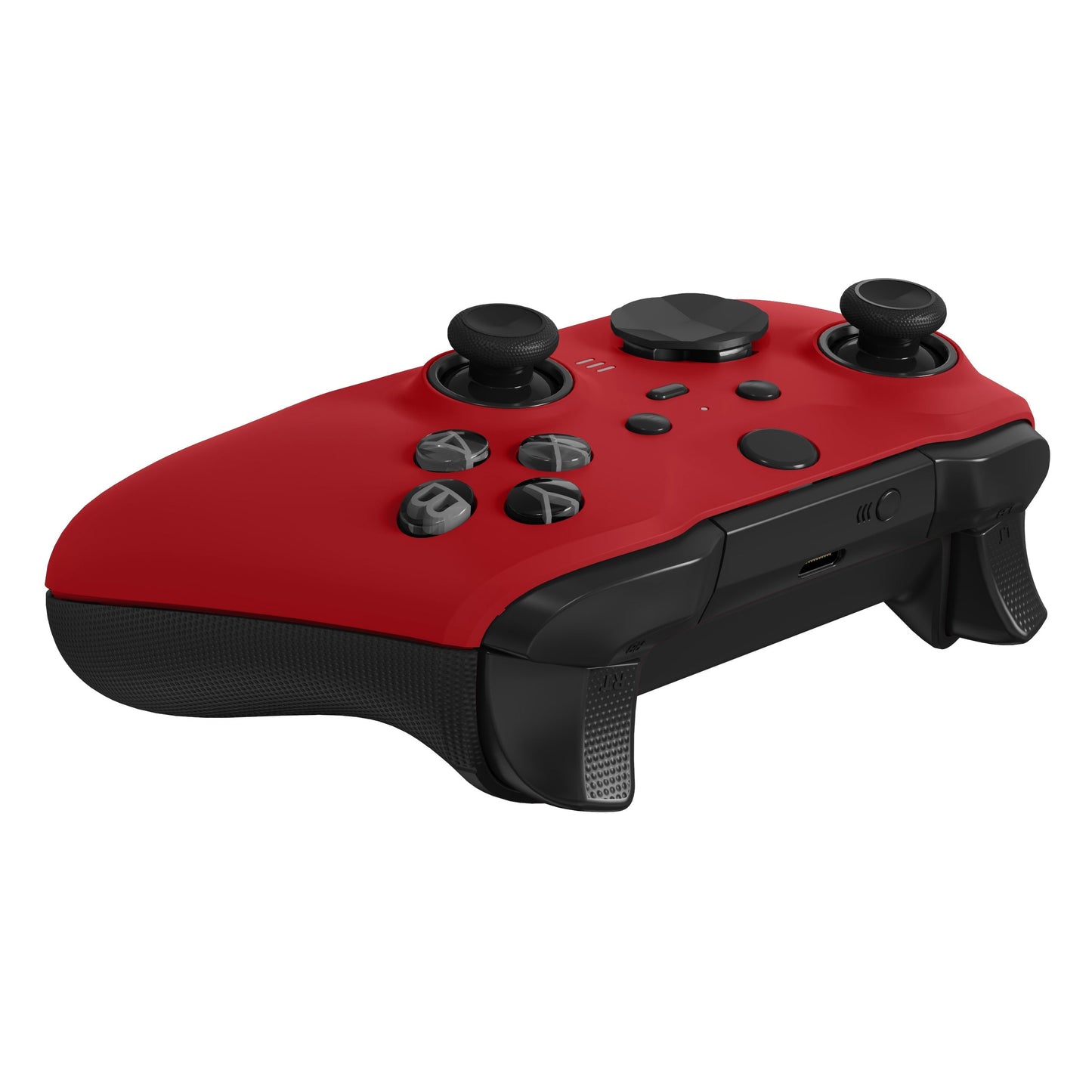 eXtremeRate Retail Passion Red Soft Touch Grip Faceplate Cover, Front Housing Shell Case Replacement Kit for Xbox One Elite Series 2 Controller (Model 1797 and Core Model 1797) - Thumbstick Accent Rings Included - ELP332