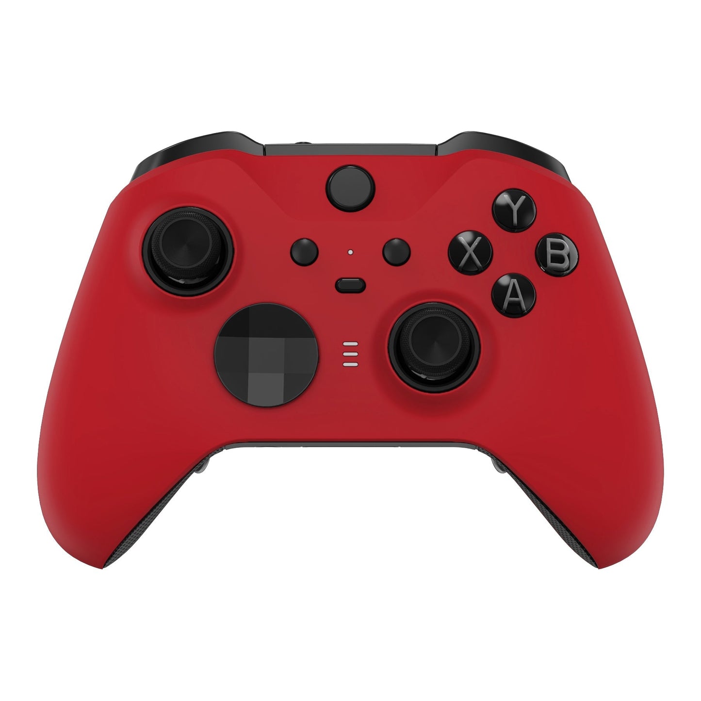 eXtremeRate Retail Passion Red Soft Touch Grip Faceplate Cover, Front Housing Shell Case Replacement Kit for Xbox One Elite Series 2 Controller (Model 1797 and Core Model 1797) - Thumbstick Accent Rings Included - ELP332