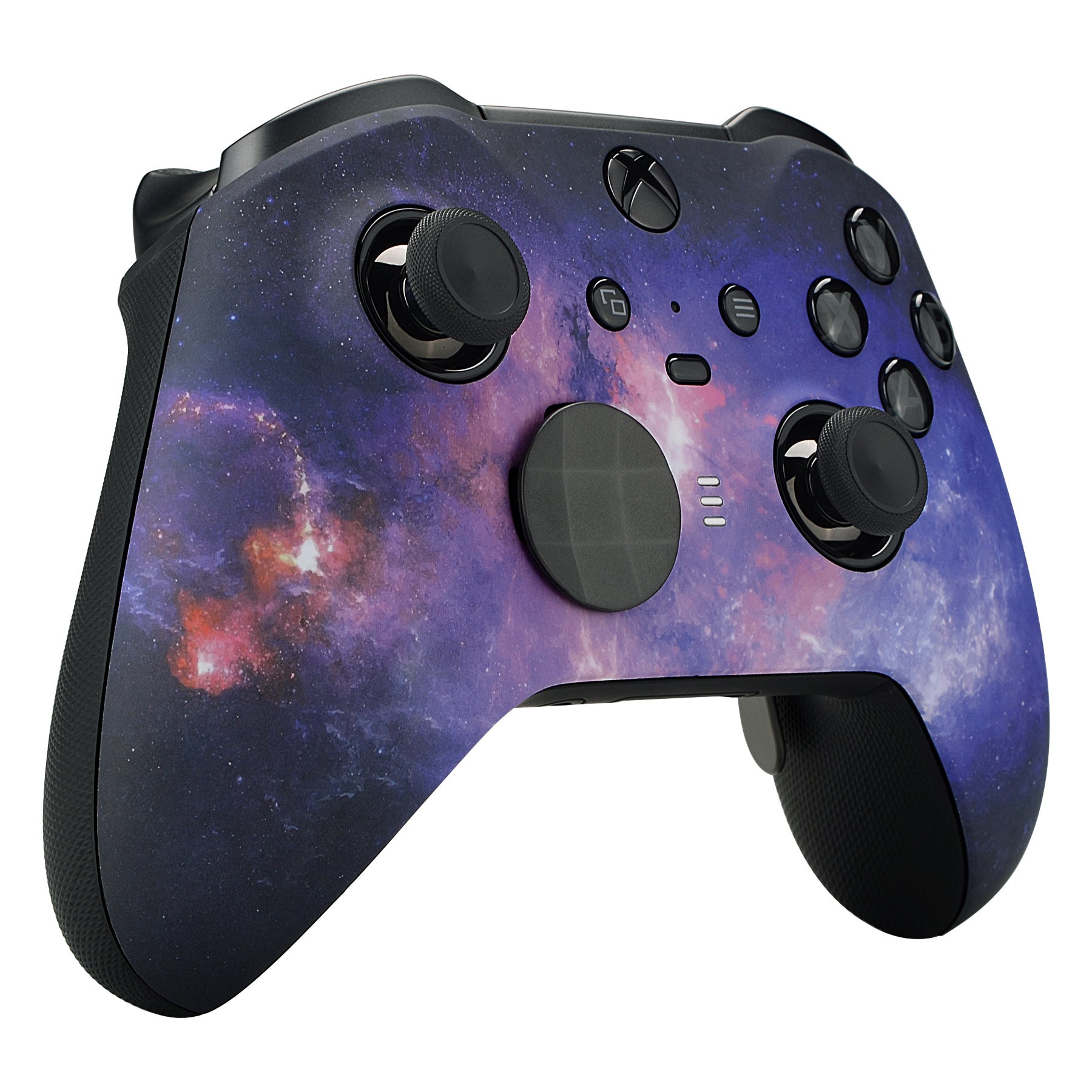 eXtremeRate Retail Nebula Galaxy Patterned Faceplate Cover, Soft Touch Front Housing Shell Case Replacement Kit for Xbox One Elite Series 2 Controller (Model 1797 and Core Model 1797) - Thumbstick Accent Rings Included - ELT101