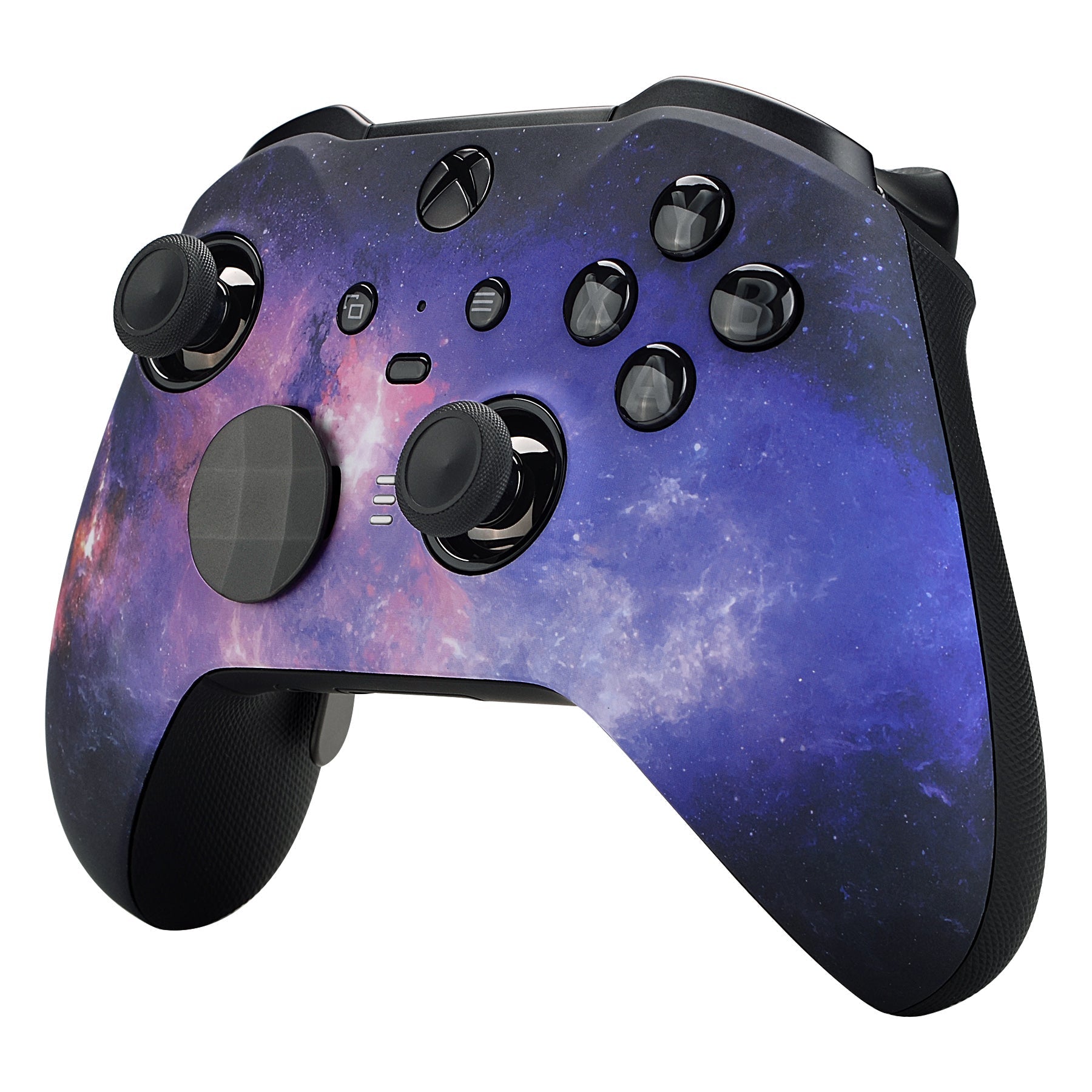 eXtremeRate Retail Nebula Galaxy Patterned Faceplate Cover, Soft Touch Front Housing Shell Case Replacement Kit for Xbox One Elite Series 2 Controller (Model 1797 and Core Model 1797) - Thumbstick Accent Rings Included - ELT101