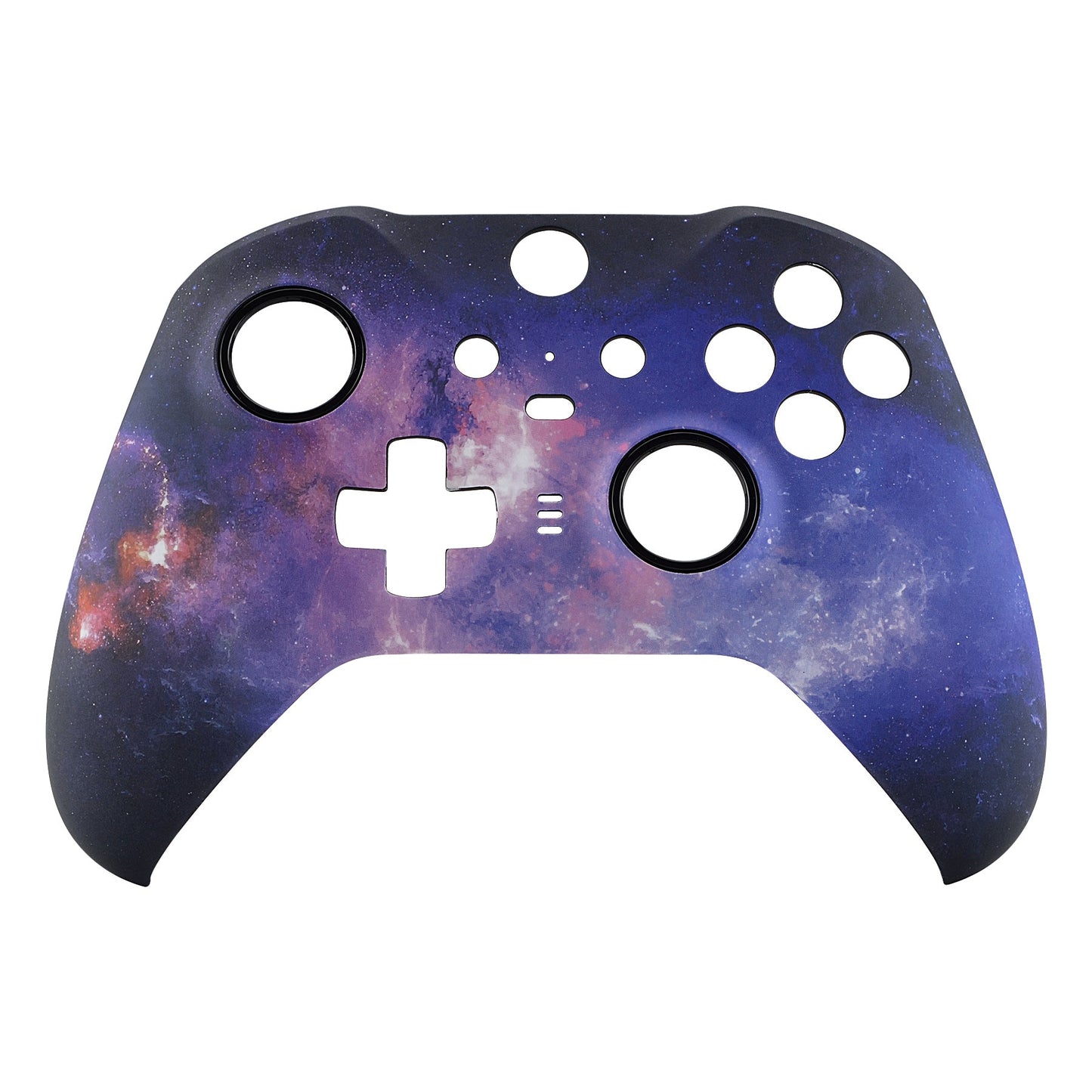 eXtremeRate Retail Nebula Galaxy Patterned Faceplate Cover, Soft Touch Front Housing Shell Case Replacement Kit for Xbox One Elite Series 2 Controller (Model 1797 and Core Model 1797) - Thumbstick Accent Rings Included - ELT101