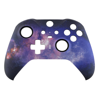 eXtremeRate Retail Nebula Galaxy Patterned Faceplate Cover, Soft Touch Front Housing Shell Case Replacement Kit for Xbox One Elite Series 2 Controller (Model 1797 and Core Model 1797) - Thumbstick Accent Rings Included - ELT101