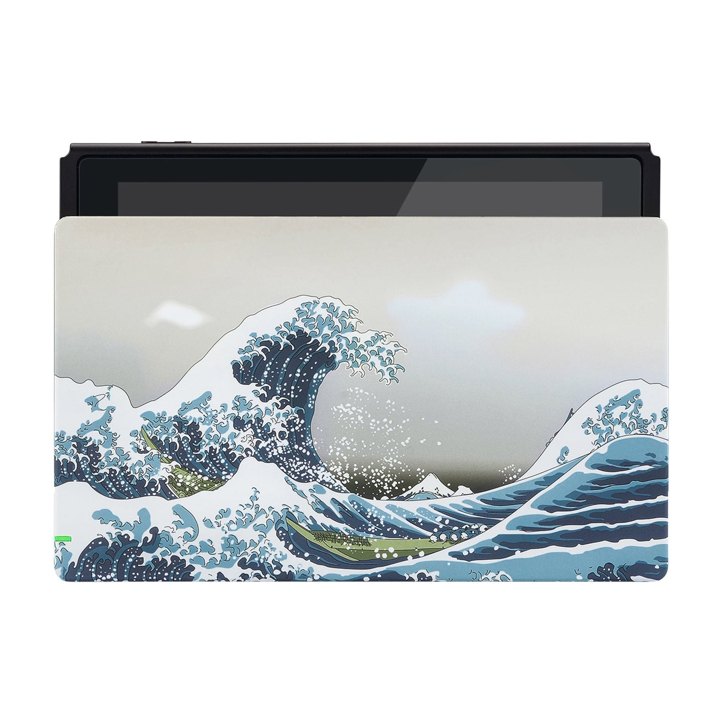 eXtremeRate Retail Custom Soft Touch Grip Faceplate for Nintendo Switch Dock, The Great Wave Patterned DIY Replacement Housing Shell for Nintendo Switch Dock - Dock NOT Included - FDT104