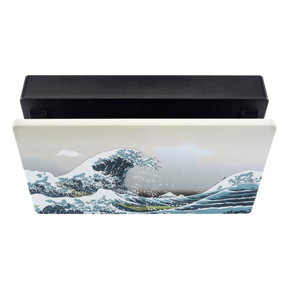 eXtremeRate Retail Custom Soft Touch Grip Faceplate for Nintendo Switch Dock, The Great Wave Patterned DIY Replacement Housing Shell for Nintendo Switch Dock - Dock NOT Included - FDT104