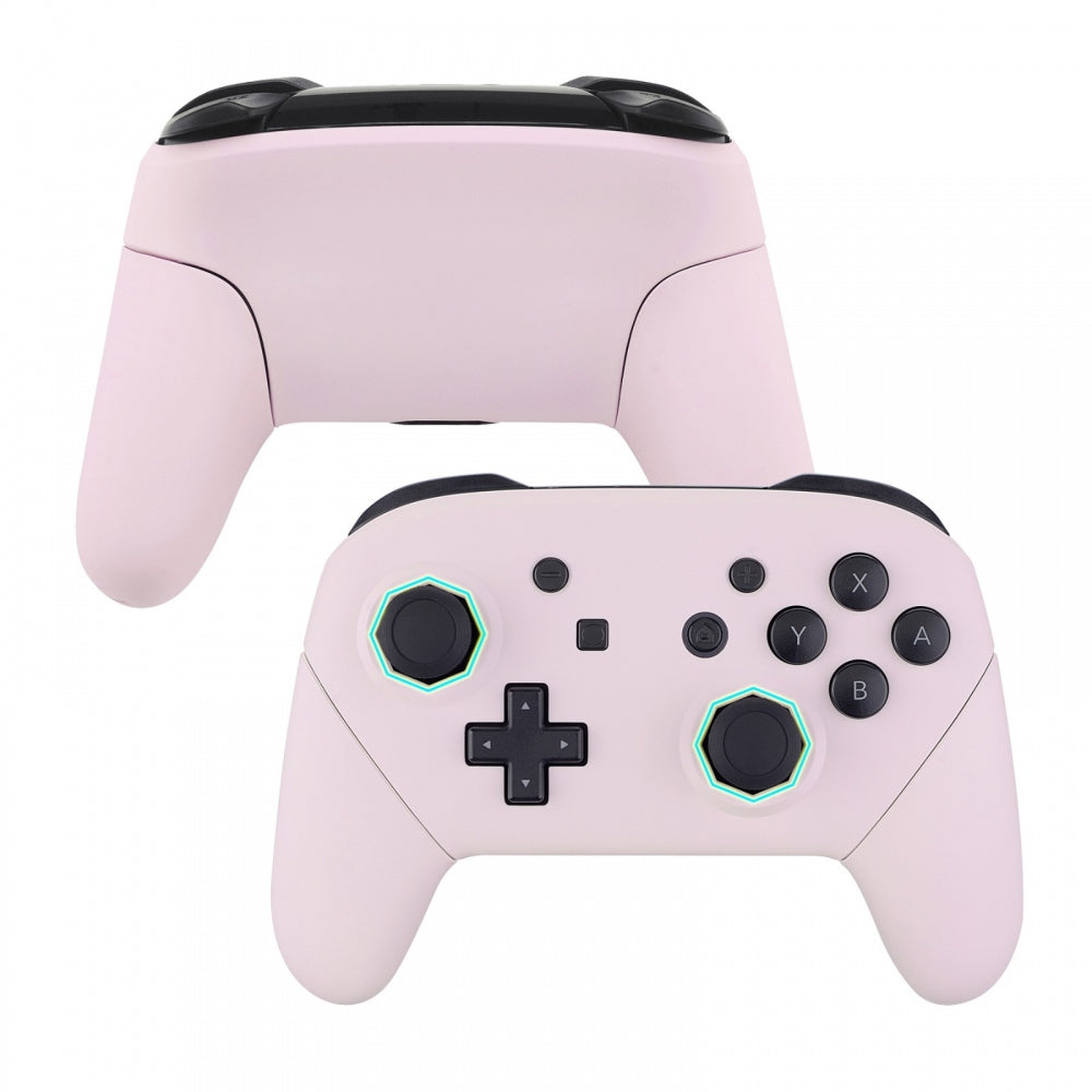 eXtremeRate Retail Cherry Blossoms Pink Faceplate Backplate Handles Cover, Octagonal Gated Sticks Design DIY Replacement Grip Housing Shell for Nintendo Switch Pro Controller- Controller NOT Included - FRE603