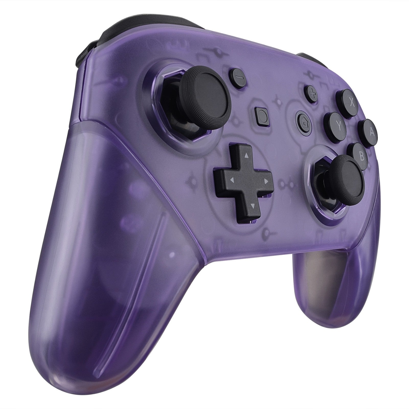 eXtremeRate Retail Clear Atomic Purple Octagonal Gated Sticks Faceplate Backplate Handles, DIY Replacement Grip Housing Shell Cover for Nintendo Switch Pro Controller- Controller NOT Included - FRE605