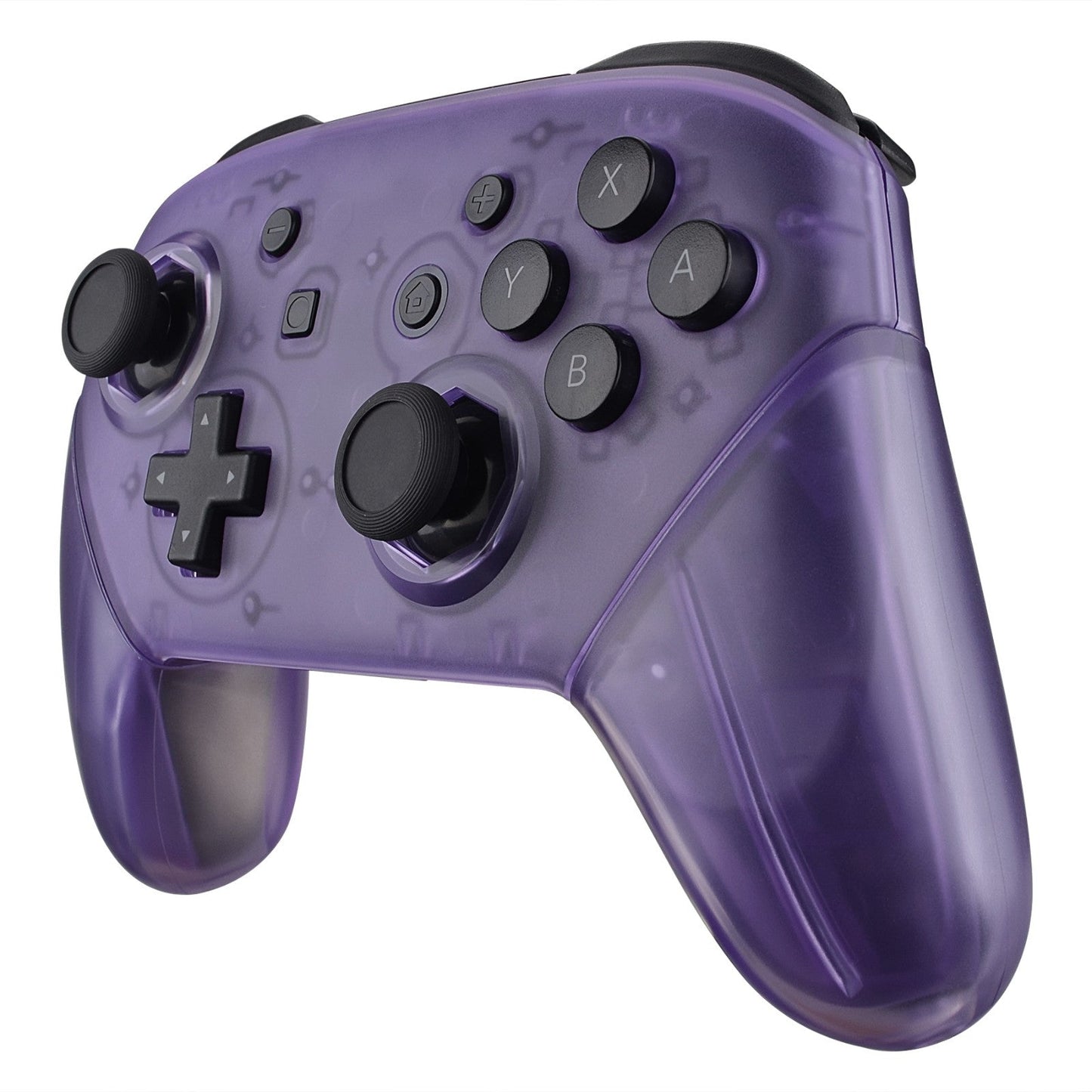 eXtremeRate Retail Clear Atomic Purple Octagonal Gated Sticks Faceplate Backplate Handles, DIY Replacement Grip Housing Shell Cover for Nintendo Switch Pro Controller- Controller NOT Included - FRE605