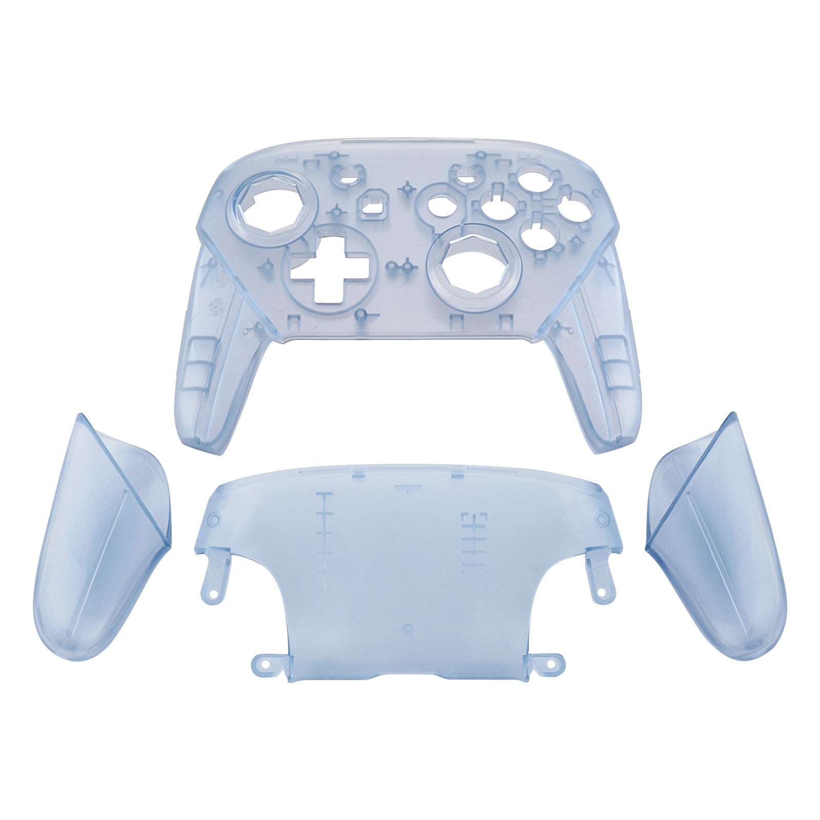 eXtremeRate Retail Glacier Blue Octagonal Gated Sticks Faceplate Backplate Handles Cover, DIY Replacement Grip Housing Shell for Nintendo Switch Pro Controller- Controller NOT Included - FRE606