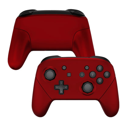 eXtremeRate Retail Scarlet Red Faceplate Backplate Handles Cover, Octagonal Gated Sticks Design DIY Replacement Grip Housing Shell for NS Switch Pro Controller - Controller NOT Included - FRE609