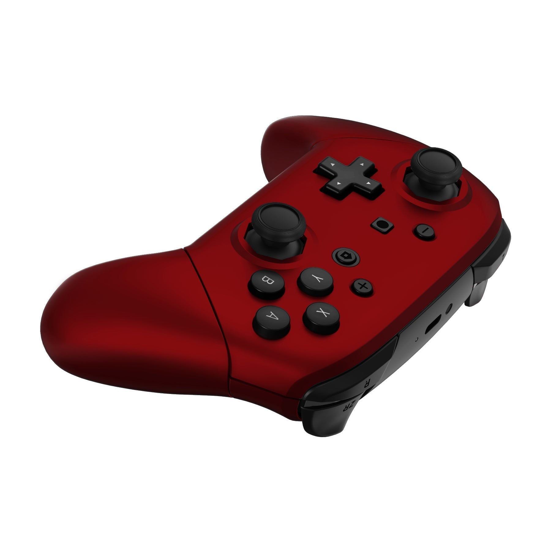 eXtremeRate Retail Scarlet Red Faceplate Backplate Handles Cover, Octagonal Gated Sticks Design DIY Replacement Grip Housing Shell for NS Switch Pro Controller - Controller NOT Included - FRE609