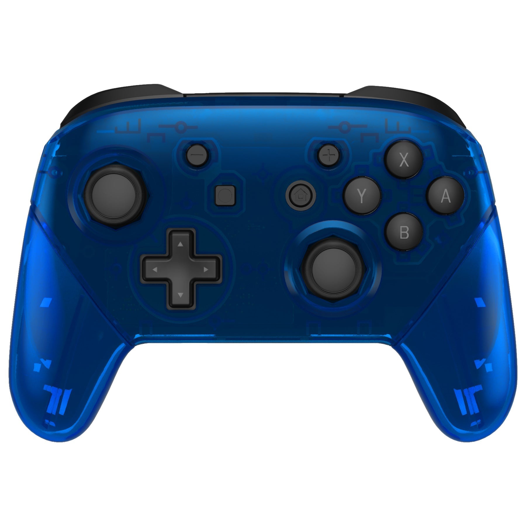 eXtremeRate Retail Clear Blue Octagonal Gated Sticks Faceplate Backplate Handles, DIY Replacement Grip Housing Shell Cover for NS Switch Pro Controller - Controller NOT Included - FRE616