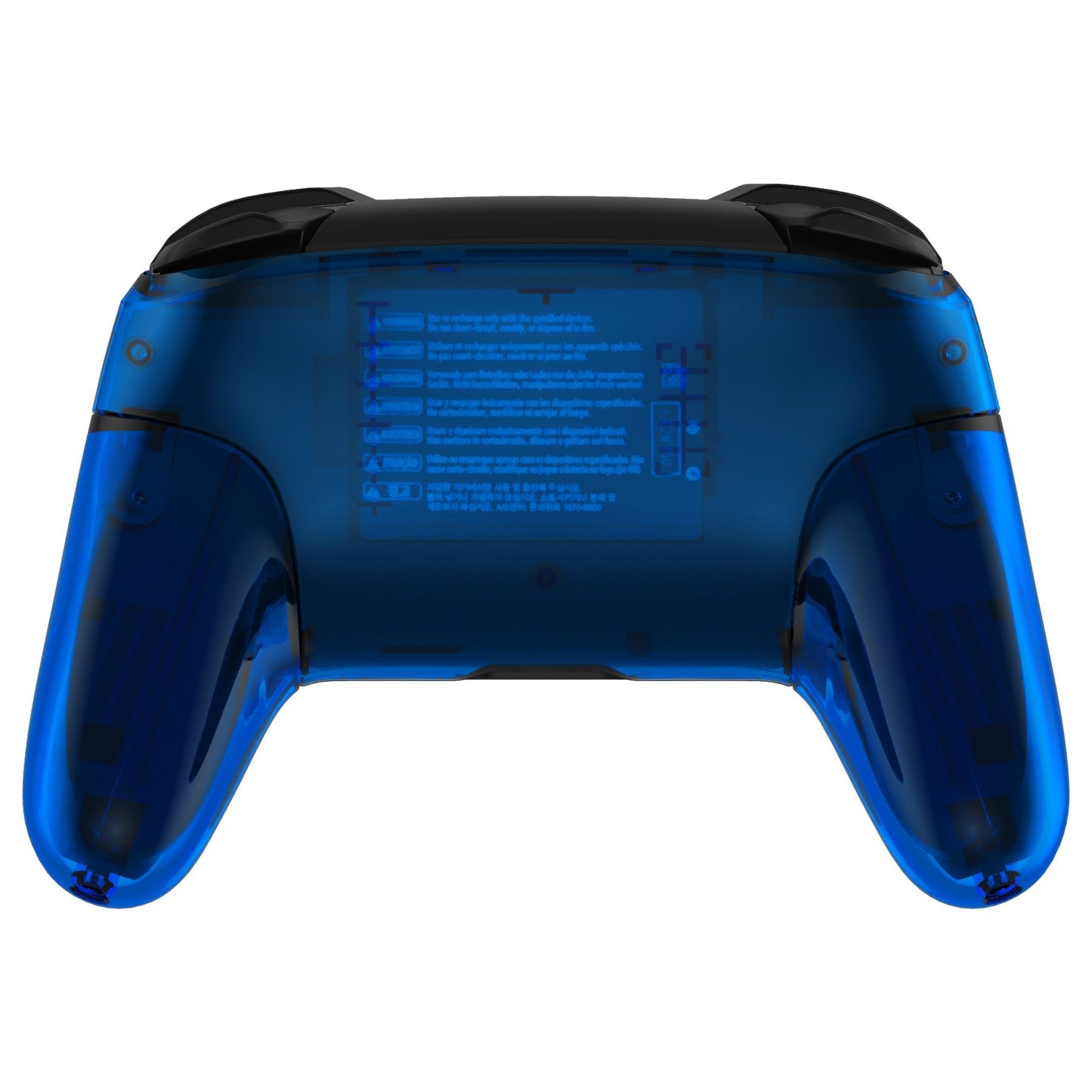 eXtremeRate Retail Clear Blue Octagonal Gated Sticks Faceplate Backplate Handles, DIY Replacement Grip Housing Shell Cover for NS Switch Pro Controller - Controller NOT Included - FRE616