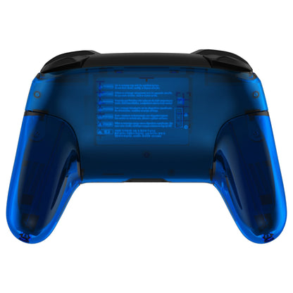 eXtremeRate Retail Clear Blue Octagonal Gated Sticks Faceplate Backplate Handles, DIY Replacement Grip Housing Shell Cover for NS Switch Pro Controller - Controller NOT Included - FRE616