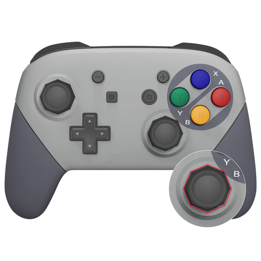 eXtremeRate Nintendo Switch Pro用 八角形ゲート付きスティックデザイン交換フルセットシェル【SFC SNESクラシック EUスタイル】