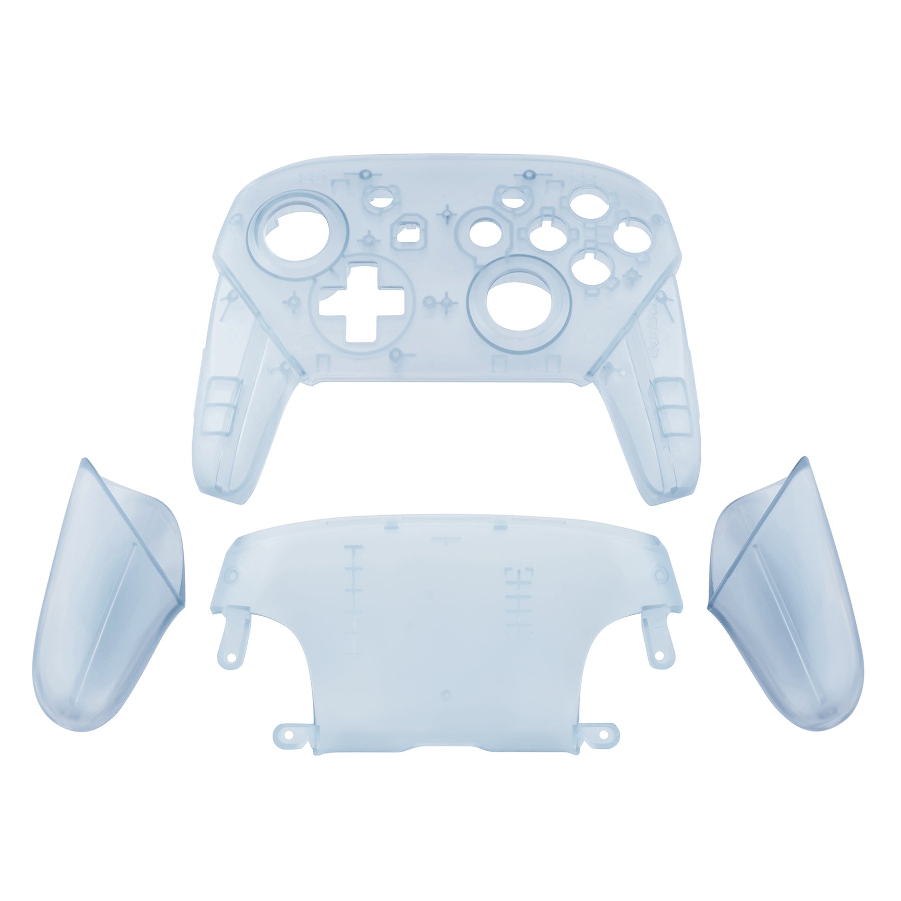 eXtremeRate Retail Glacier Blue Faceplate Backplate Handles for Nintendo Switch Pro Controller, DIY Replacement Grip Housing Shell Cover for Nintendo Switch Pro - Controller NOT Included - FRM506