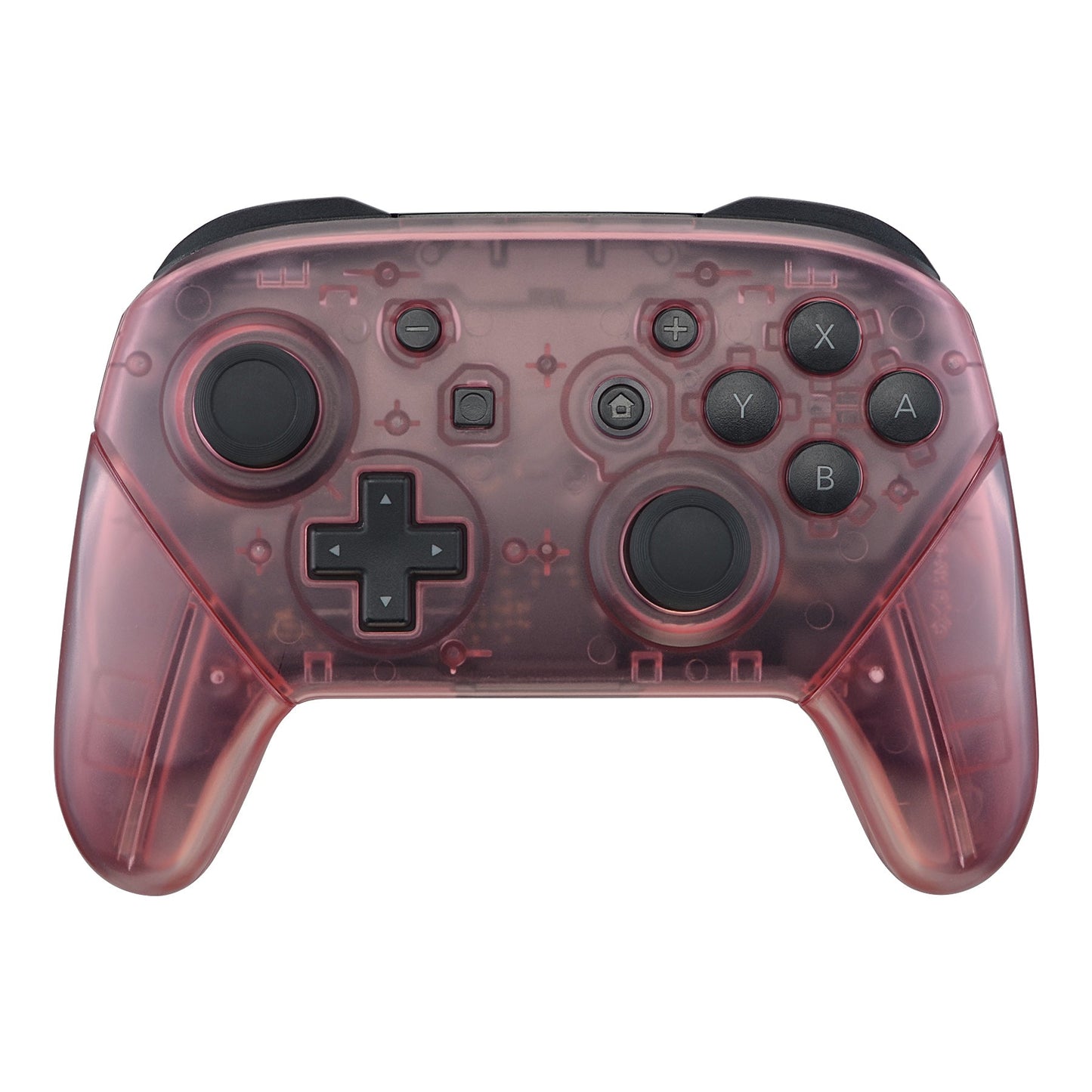 eXtremeRate Retail Cherry Pink Faceplate Backplate Handles for Nintendo Switch Pro Controller, DIY Replacement Grip Housing Shell Cover for Nintendo Switch Pro - Controller NOT Included - FRM507