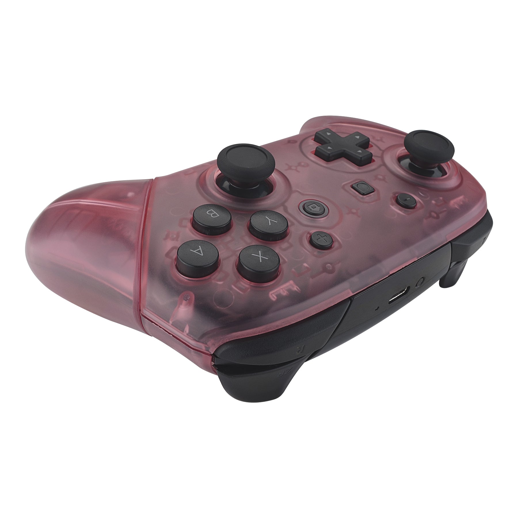 eXtremeRate Retail Cherry Pink Faceplate Backplate Handles for Nintendo Switch Pro Controller, DIY Replacement Grip Housing Shell Cover for Nintendo Switch Pro - Controller NOT Included - FRM507