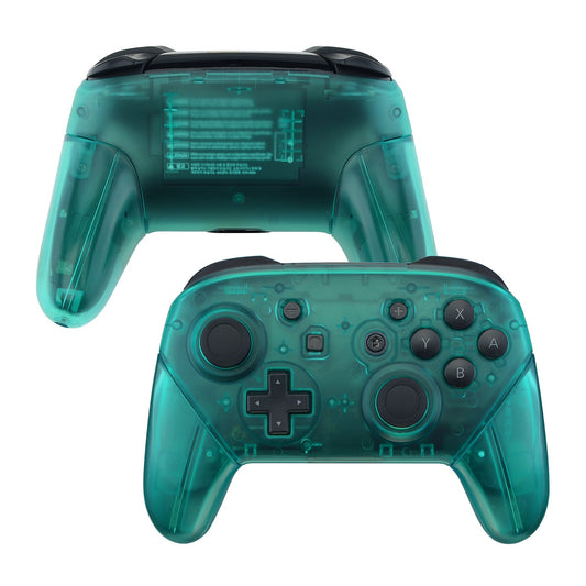 eXtremeRate Retail Emerald Green Faceplate Backplate Handles for Nintendo Switch Pro Controller, DIY Replacement Grip Housing Shell Cover for Nintendo Switch Pro - Controller NOT Included - FRM508