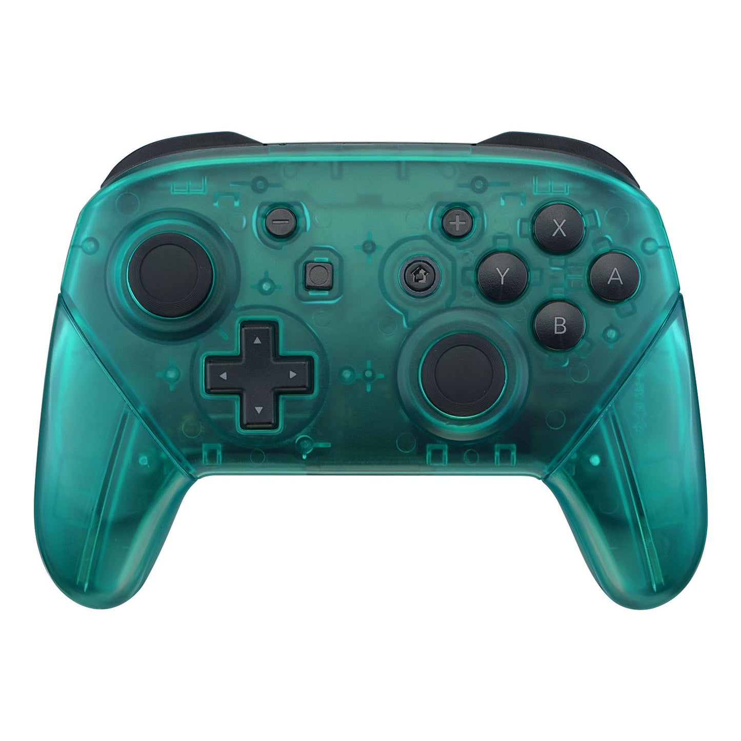 eXtremeRate Retail Emerald Green Faceplate Backplate Handles for Nintendo Switch Pro Controller, DIY Replacement Grip Housing Shell Cover for Nintendo Switch Pro - Controller NOT Included - FRM508