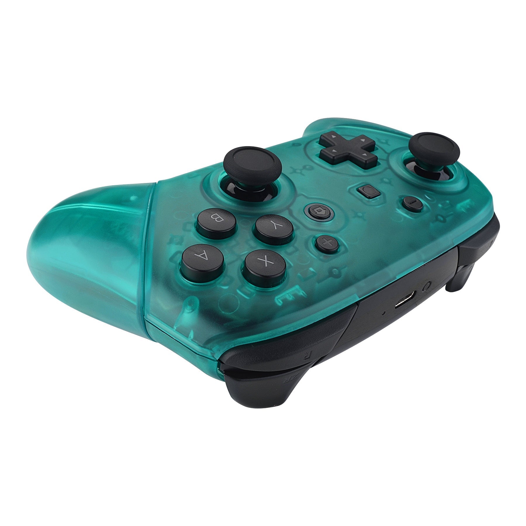 eXtremeRate Retail Emerald Green Faceplate Backplate Handles for Nintendo Switch Pro Controller, DIY Replacement Grip Housing Shell Cover for Nintendo Switch Pro - Controller NOT Included - FRM508