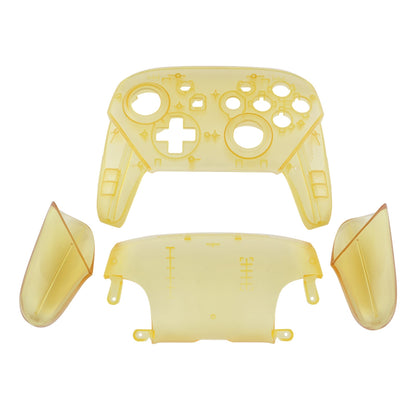 eXtremeRate Retail Amber Yellow Faceplate Backplate Handles for Nintendo Switch Pro Controller, DIY Replacement Grip Housing Shell Cover for Nintendo Switch Pro - Controller NOT Included - FRM509