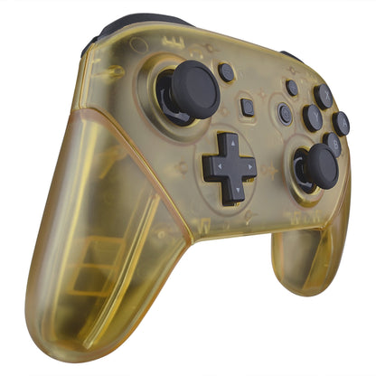 eXtremeRate Retail Amber Yellow Faceplate Backplate Handles for Nintendo Switch Pro Controller, DIY Replacement Grip Housing Shell Cover for Nintendo Switch Pro - Controller NOT Included - FRM509