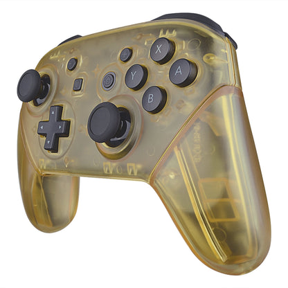 eXtremeRate Retail Amber Yellow Faceplate Backplate Handles for Nintendo Switch Pro Controller, DIY Replacement Grip Housing Shell Cover for Nintendo Switch Pro - Controller NOT Included - FRM509