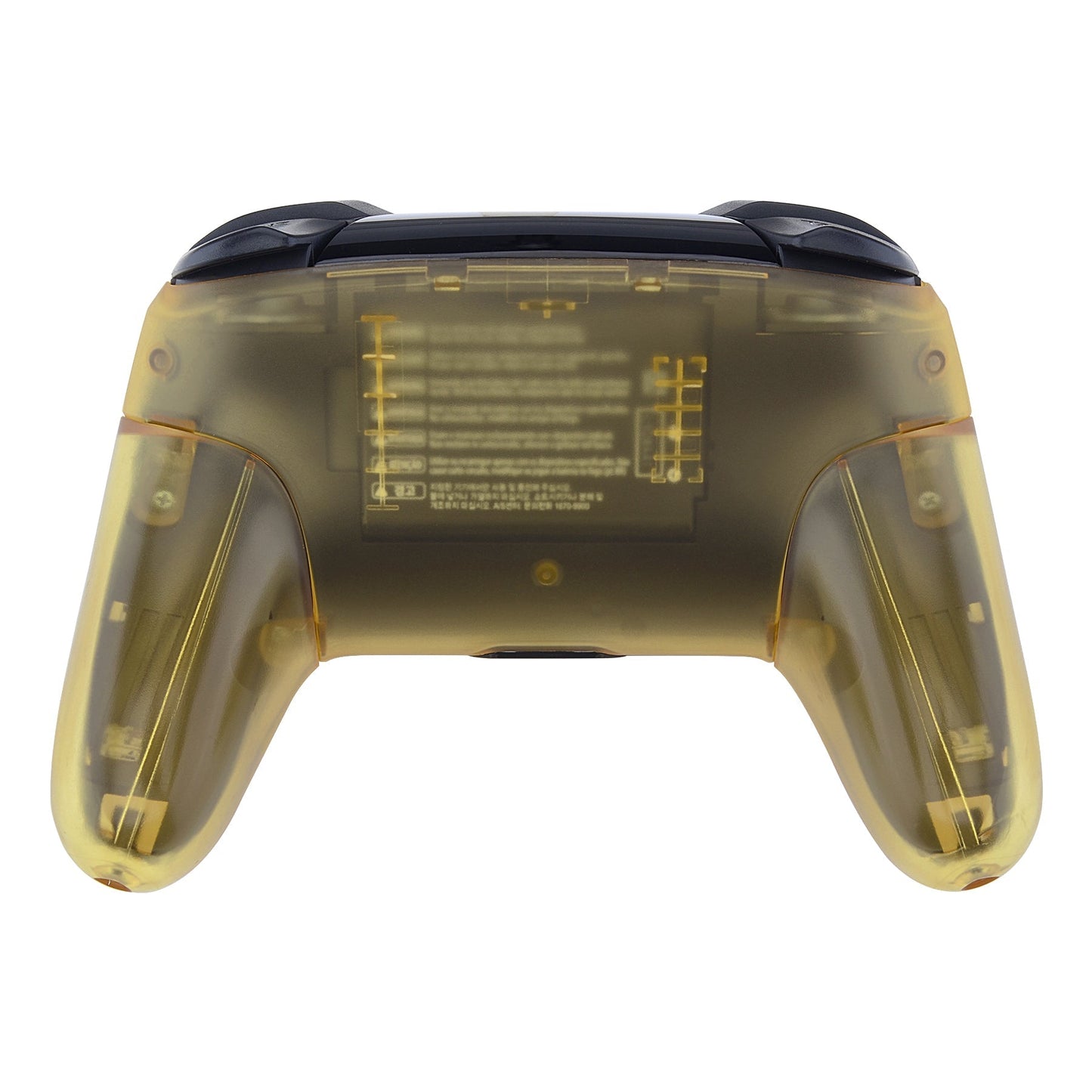 eXtremeRate Retail Amber Yellow Faceplate Backplate Handles for Nintendo Switch Pro Controller, DIY Replacement Grip Housing Shell Cover for Nintendo Switch Pro - Controller NOT Included - FRM509