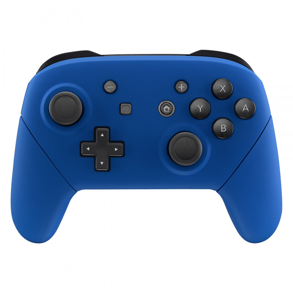 eXtremeRate Retail Blue Faceplate Backplate Handles for Nintendo Switch Pro Controller, Soft Touch DIY Replacement Grip Housing Shell Cover for Nintendo Switch Pro - Controller NOT Included - FRP304