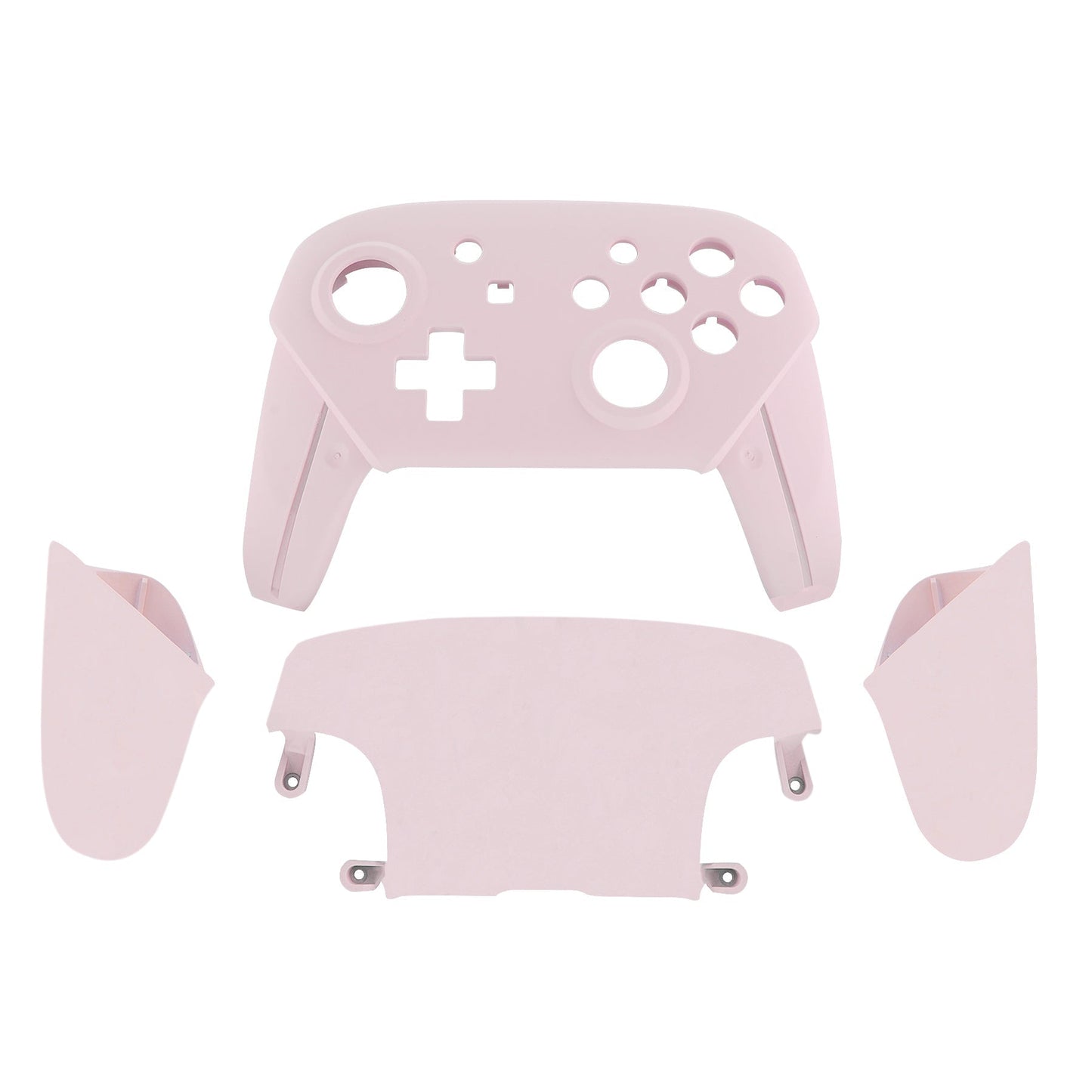 eXtremeRate Retail Cherry Blossoms Pink Faceplate Backplate Handles for Nintendo Switch Pro Controller, Soft Touch DIY Replacement Grip Housing Shell Cover for Nintendo Switch Pro - Controller NOT Included - FRP307