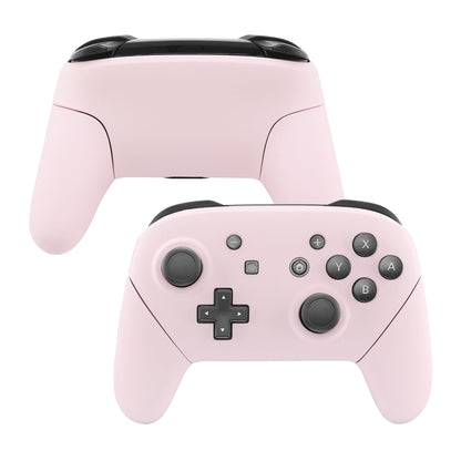 eXtremeRate Retail Cherry Blossoms Pink Faceplate Backplate Handles for Nintendo Switch Pro Controller, Soft Touch DIY Replacement Grip Housing Shell Cover for Nintendo Switch Pro - Controller NOT Included - FRP307