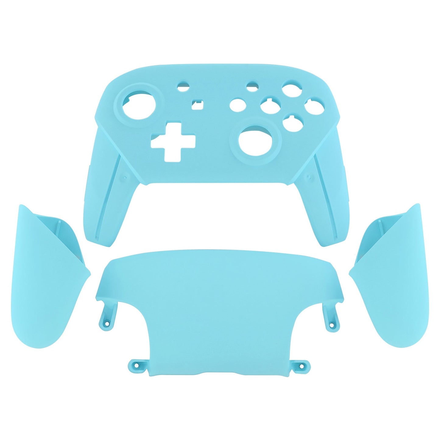 eXtremeRate Retail Heaven Blue Faceplate Backplate Handles for Nintendo Switch Pro Controller, Soft Touch DIY Replacement Grip Housing Shell Cover for Nintendo Switch Pro - Controller NOT Included - FRP308