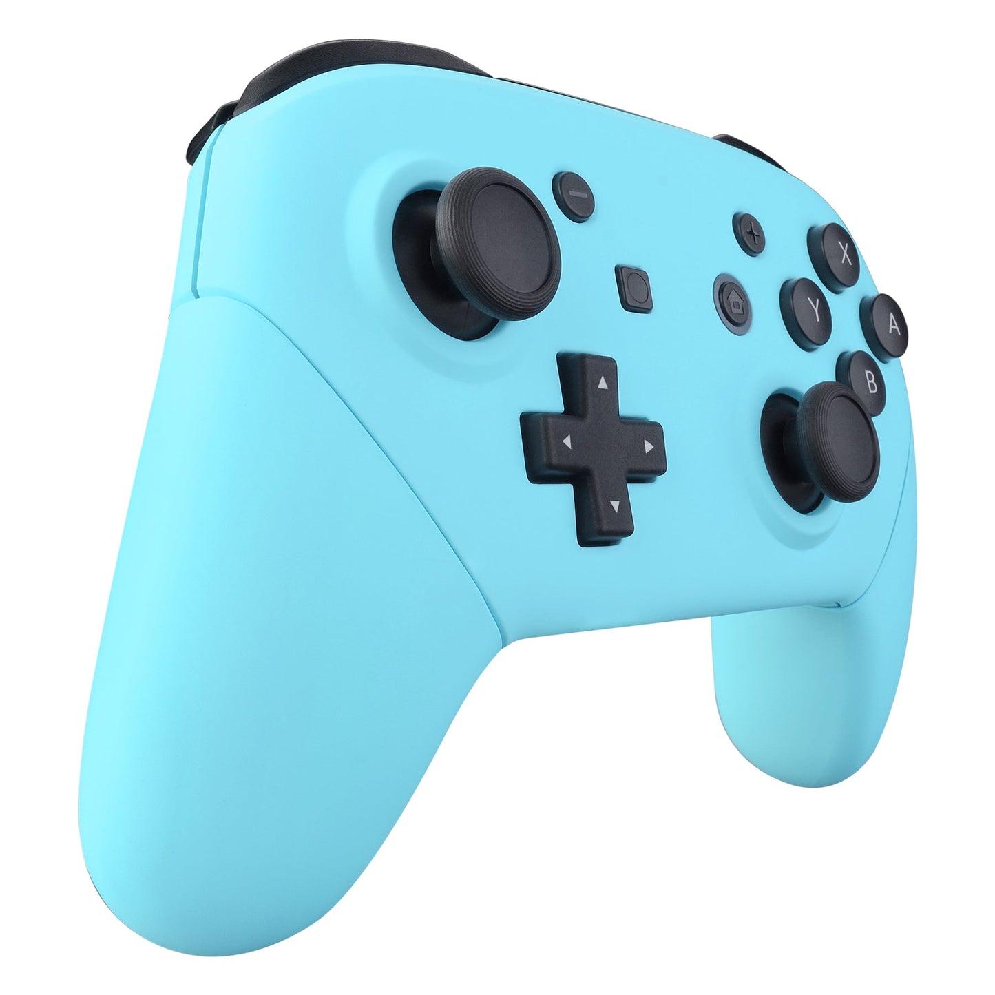 eXtremeRate Retail Heaven Blue Faceplate Backplate Handles for Nintendo Switch Pro Controller, Soft Touch DIY Replacement Grip Housing Shell Cover for Nintendo Switch Pro - Controller NOT Included - FRP308