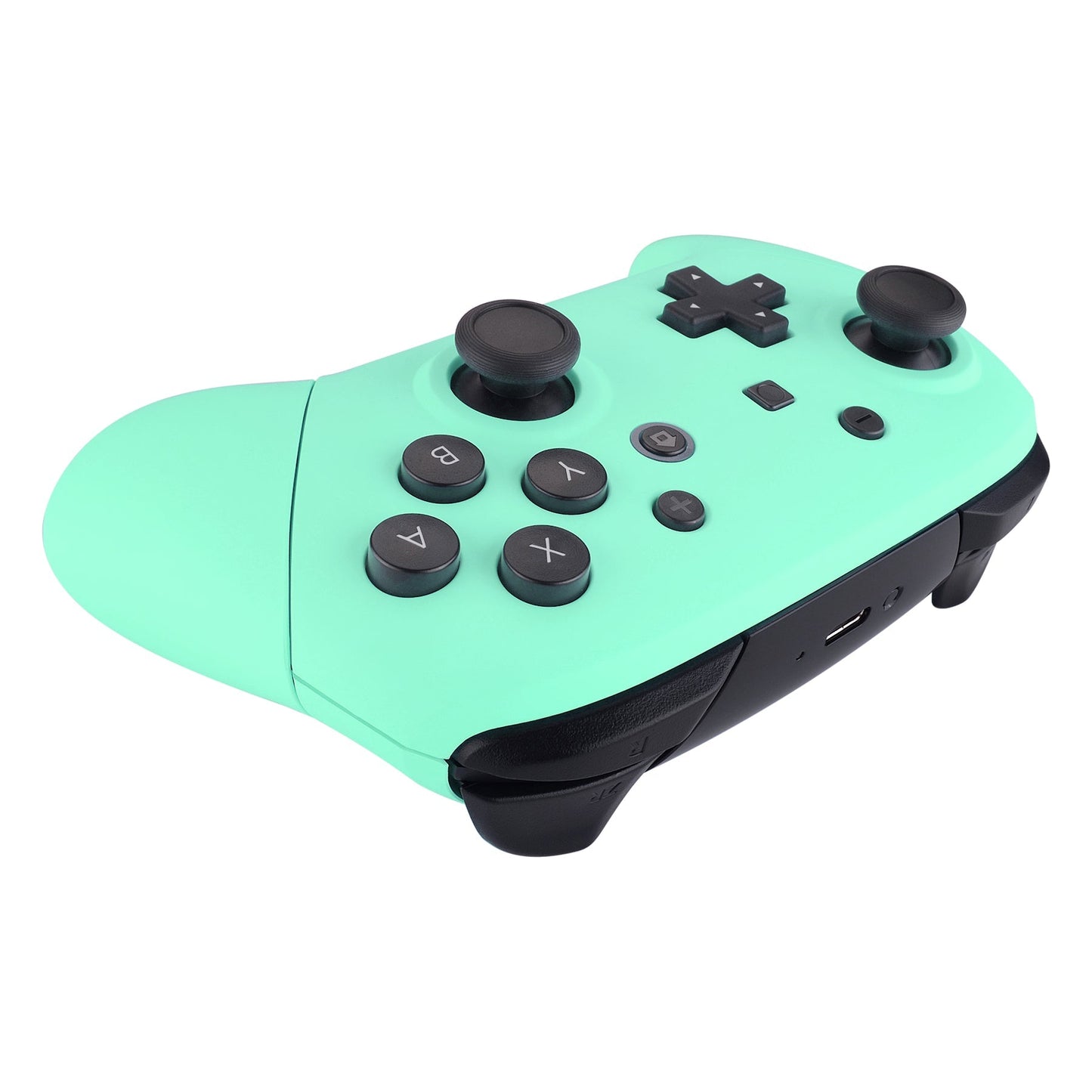 eXtremeRate Retail Mint Green Faceplate Backplate Handles for Nintendo Switch Pro Controller, Soft Touch DIY Replacement Grip Housing Shell Cover for Nintendo Switch Pro - Controller NOT Included - FRP309