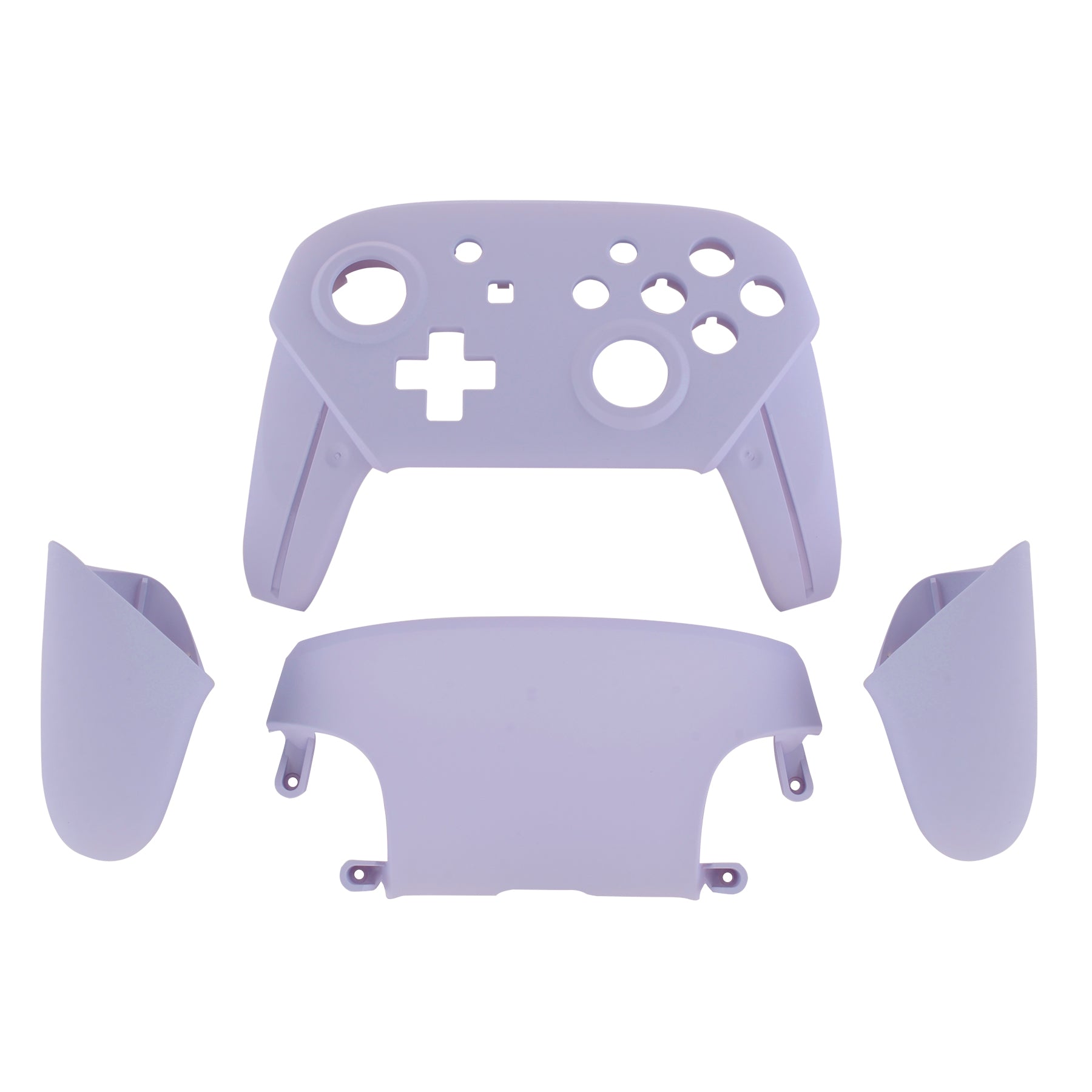 eXtremeRate Retail Light Violet Faceplate Backplate Handles for Nintendo Switch Pro Controller, Soft Touch DIY Replacement Grip Housing Shell Cover for Nintendo Switch Pro - Controller NOT Included - FRP310