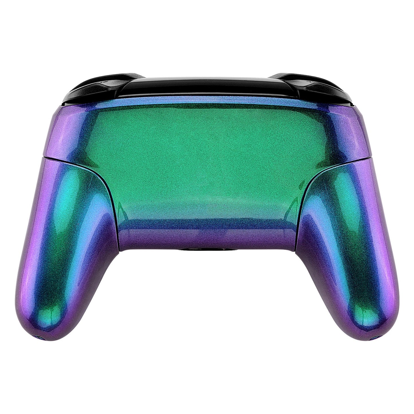 eXtremeRate Retail Chameleon Faceplate Backplate Handles for Nintendo Switch Pro Controller, Green Purple DIY Replacement Grip Housing Shell Cover for Nintendo Switch Pro - Controller NOT Included - FRP312