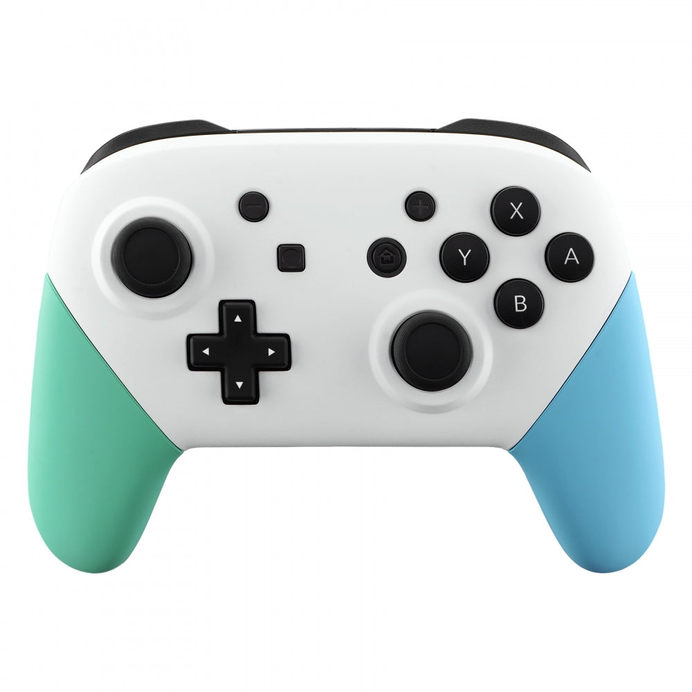 eXtremeRate Retail White Faceplate Backplate Mint Green Heaven Blue Handles for Nintendo Switch Pro Controller, DIY Replacement Grip Housing Shell Cover for Nintendo Switch Pro - Controller NOT Included - FRP313